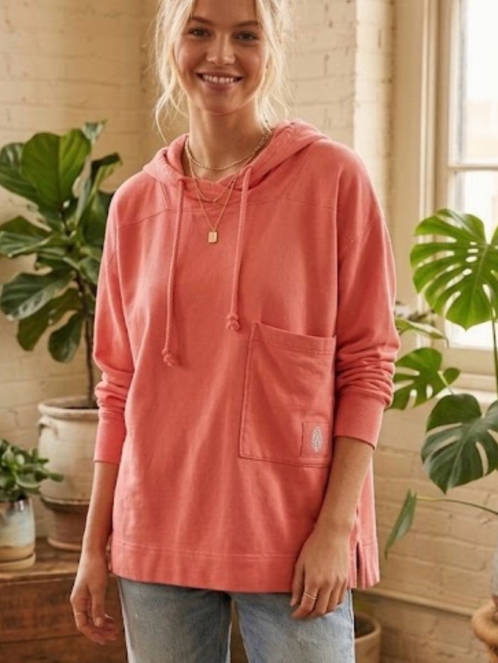Free People Hot Shot Hooded Layer Sweatshirt